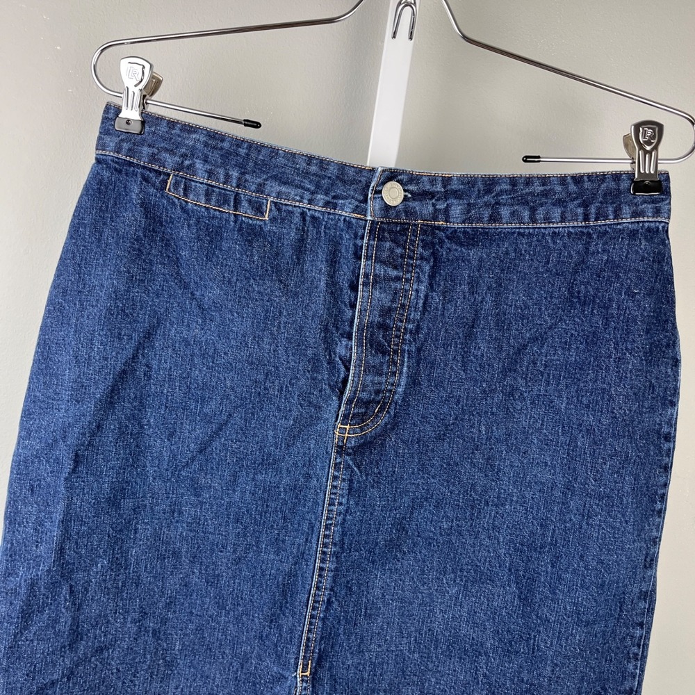 GAP Denim Skirt Vintage Y2K Womens 10 Dark Blue‎ Straight Pencil Casual Normcore